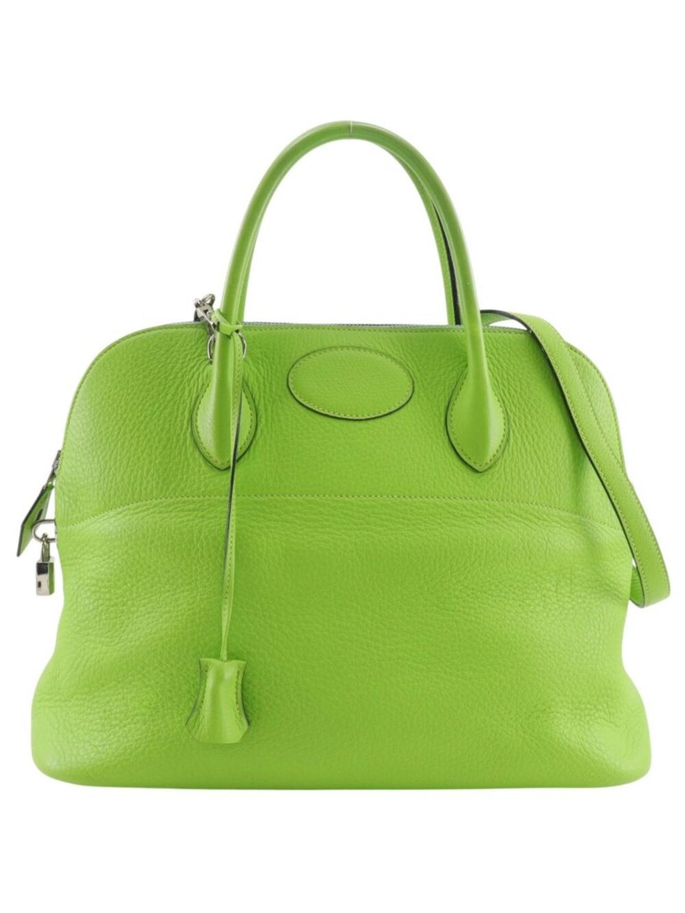 Hermes Bolide 35 2-Way Shoulder Taurillon Clemence Yellow Green Silver Handbag